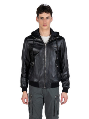 Richmond X | Hooded leather jacket