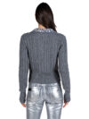 Des Phemmes | Cable knit sweater with rhinestone collar - Image 4